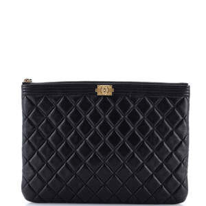 Chanel Boy O Case Clutch Quilted #201740C11B